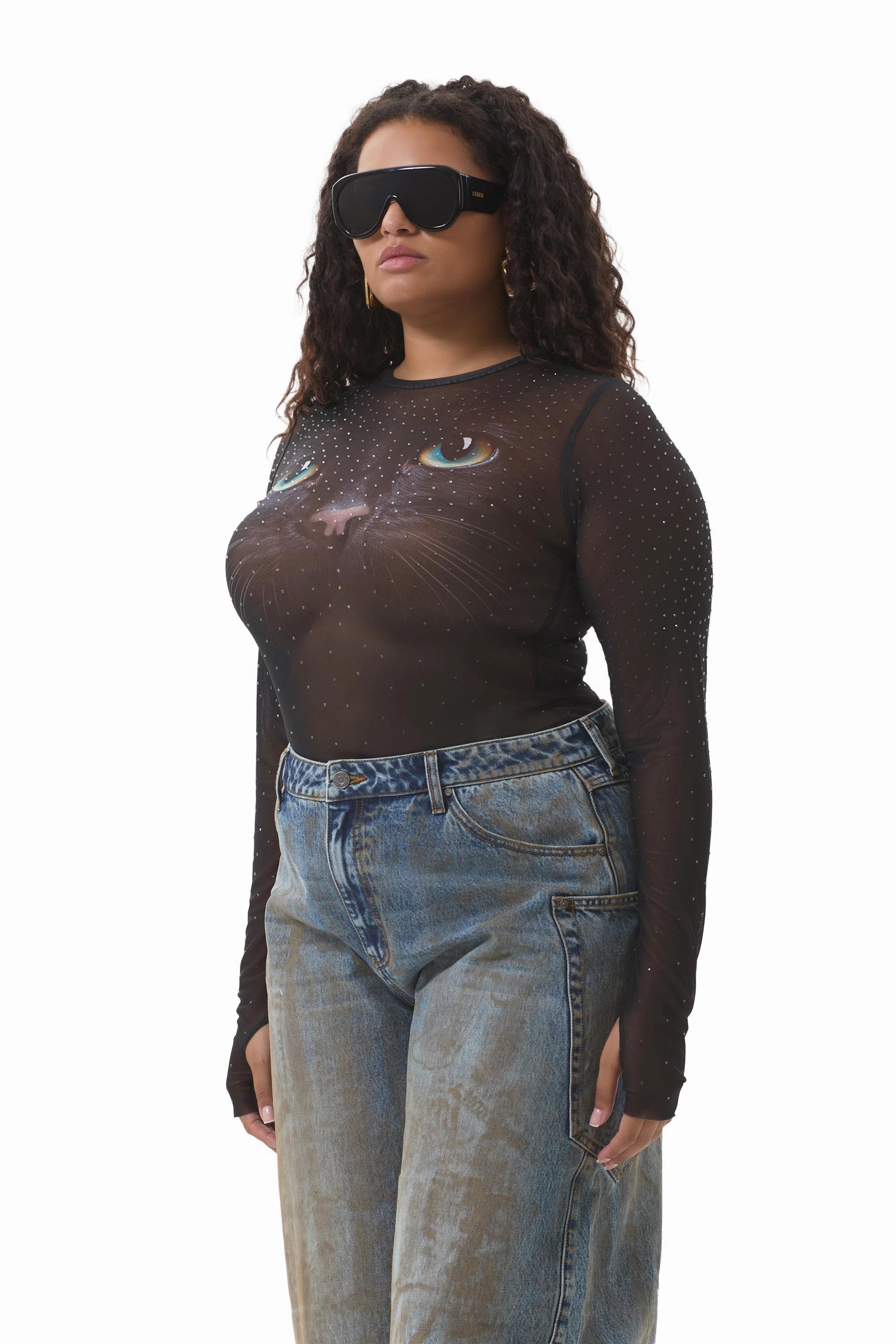 Kaylee Dew Drop Top - Black Cat Tubular Body Construction