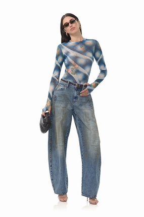 WrinkleFree Finish Kaylee Top - Blue Floral Plaid