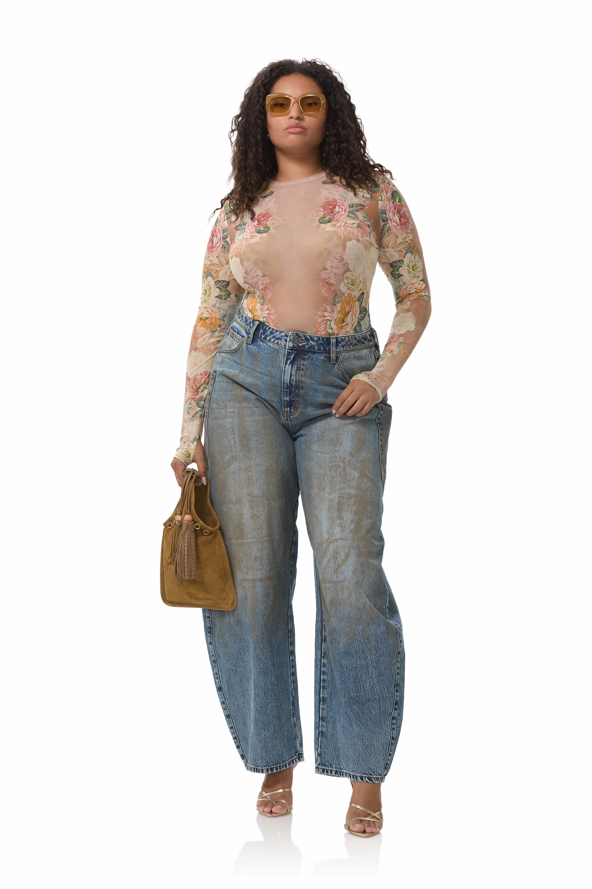 Kaylee Top - Honey Rose Frame DoubleLayered Collar