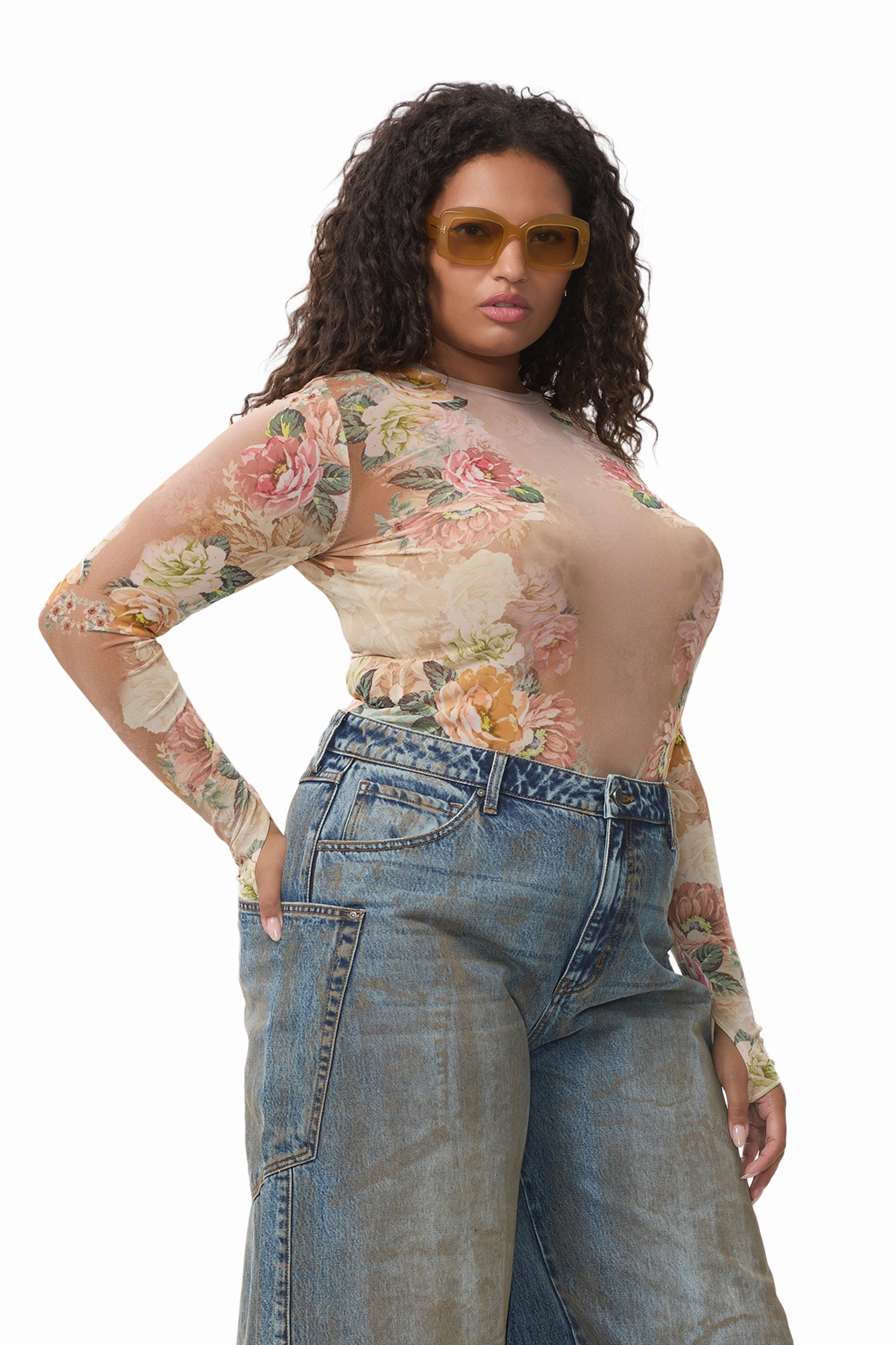 ElasticTrimming Kaylee Top - Honey Rose Frame