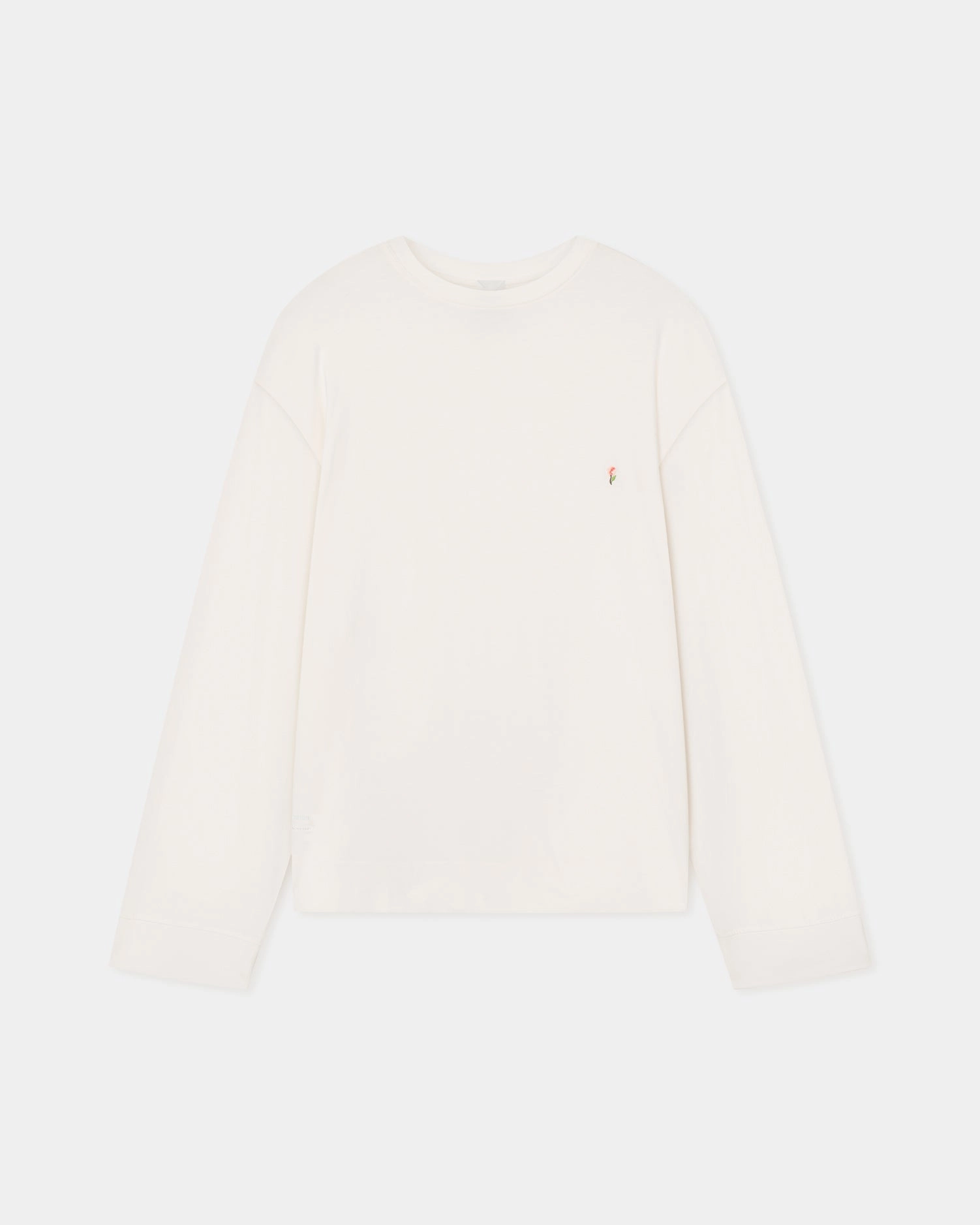 RollUpCuff HiddenStoragePocket Kazmer - Cotton-Jersey Sweatshirt - Off White/Roses