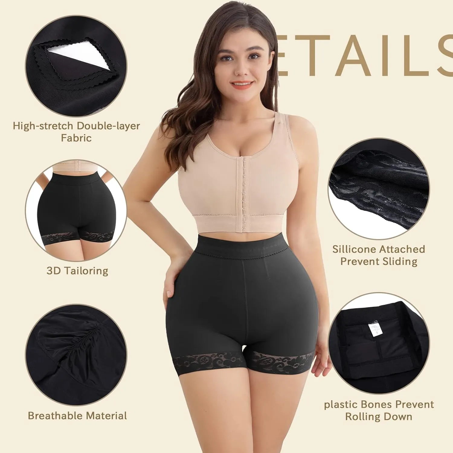 KELLYLEE Tummy Control Underwear Shorts for Women High Waisted Shapewear Butt Lifter Panties High-Waisted Body Shaper Shorts