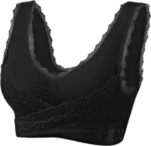 Kendally Push Up Bras for Older Women Comfy Corset Front Cross Side Buckle Lace Bras High Support Wireless Sports Bralettes