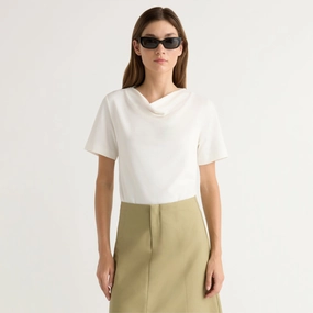 Durable Chainstitch Kendra Organic Cotton Cowl-Neck Tee