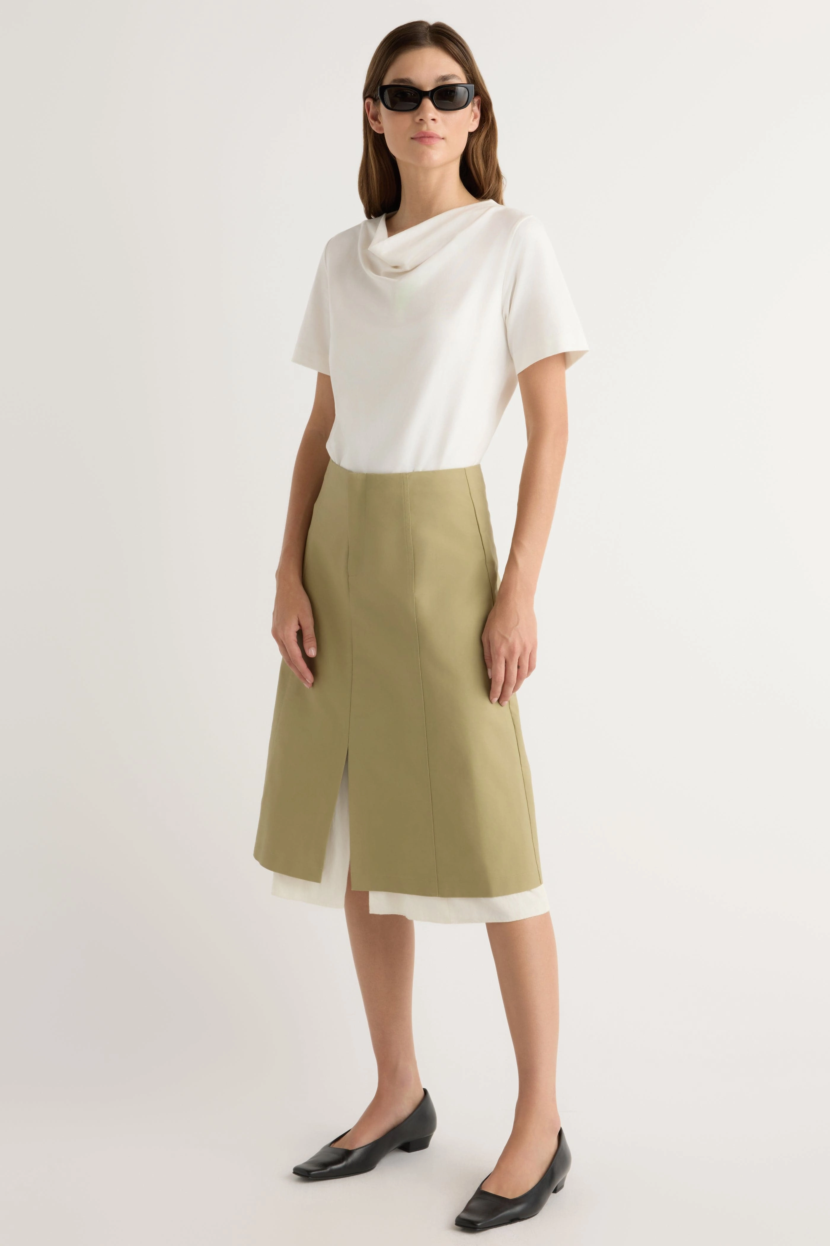 Chic Tee Kendra Organic Cotton Cowl-Neck Tee