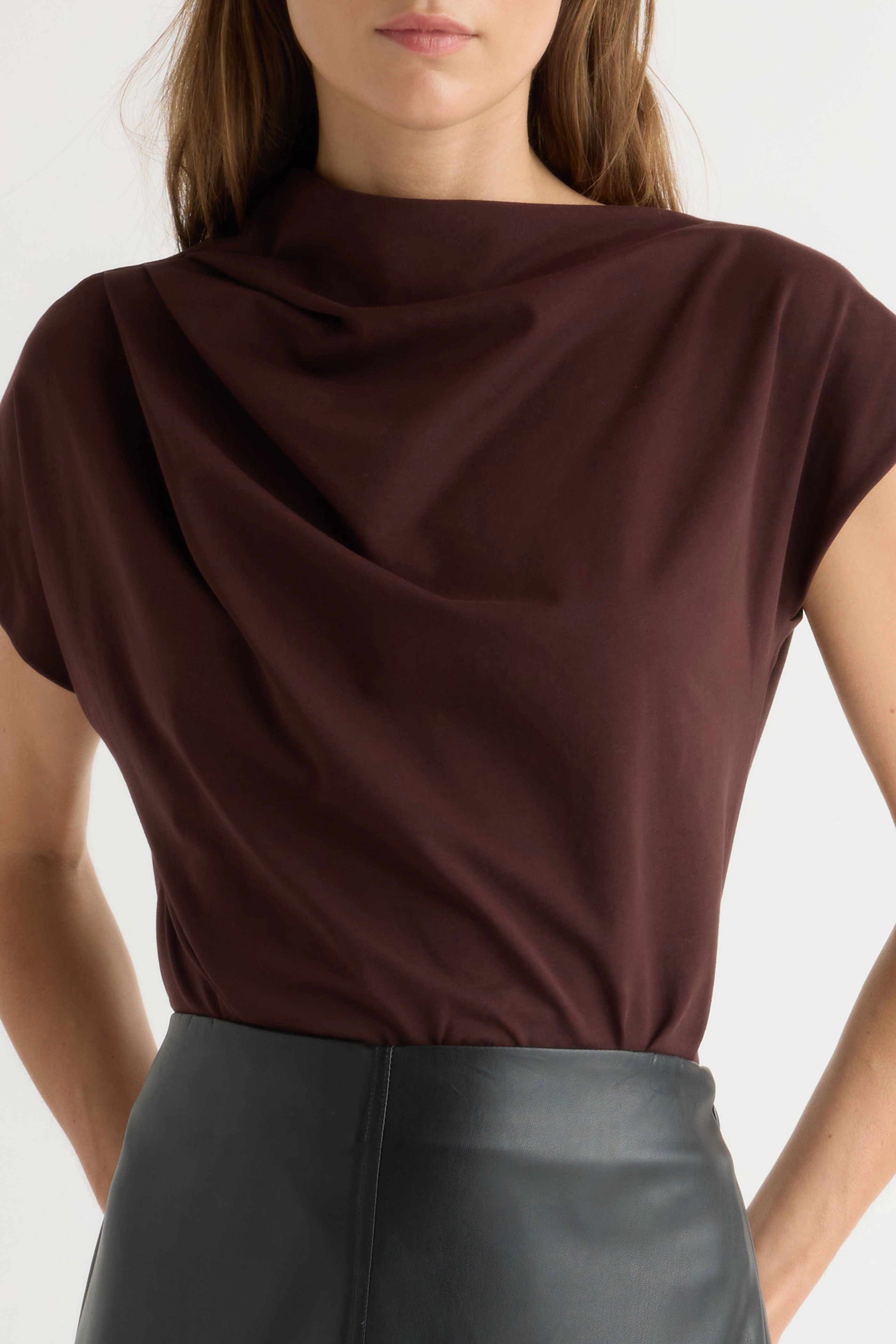 Kenny Asymmetric-Neck Tee Odor Resistant Finish
