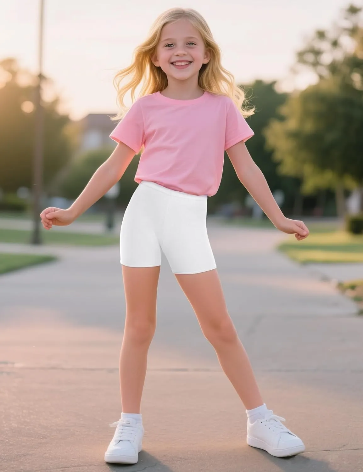 KEREDA Girls Bike Shorts Cartwheel Dance Under Dress Shorts for Kids 3 Pack