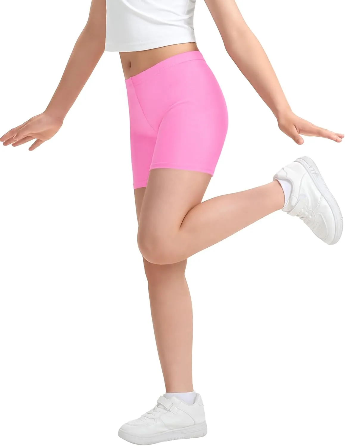 KEREDA Girls Bike Shorts Cartwheel Dance Under Dress Shorts for Kids 3 Pack