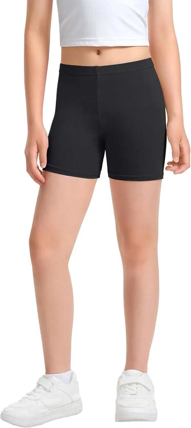KEREDA Girls Bike Shorts Cartwheel Dance Under Dress Shorts for Kids 3 Pack