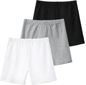 KEREDA Girls Bike Shorts Cartwheel Dance Under Dress Shorts for Kids 3 Pack
