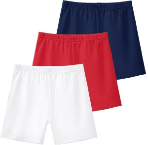 KEREDA Girls Bike Shorts Cartwheel Dance Under Dress Shorts for Kids 3 Pack
