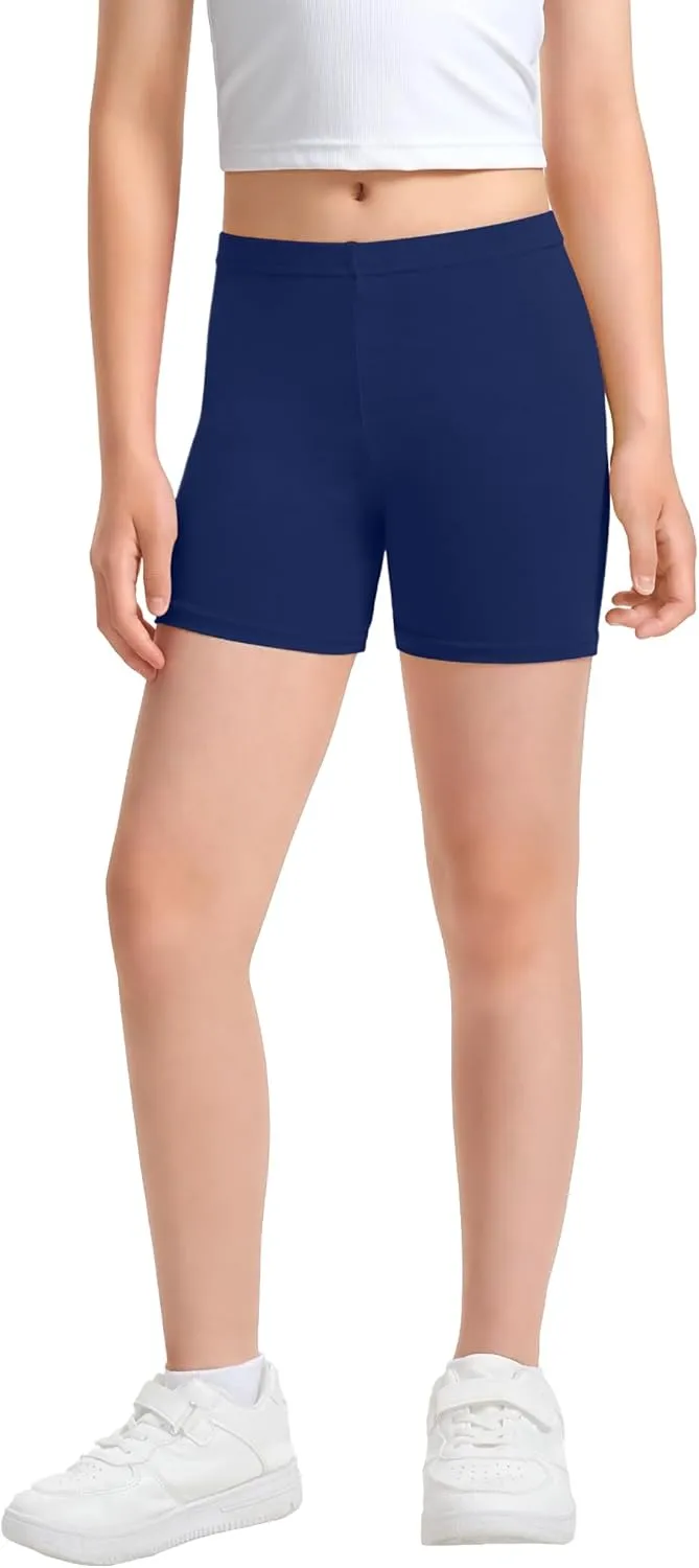 KEREDA Girls Bike Shorts Cartwheel Dance Under Dress Shorts for Kids 3 Pack