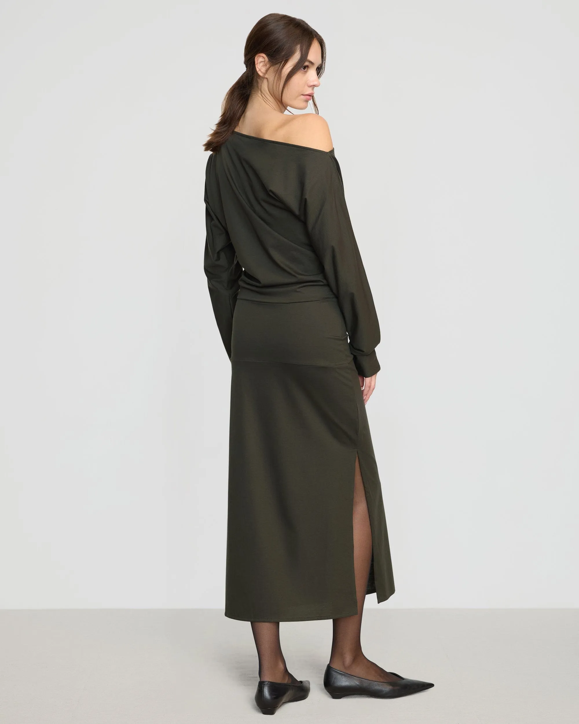Must Have Kezia Off-Shoulder Satin Jersey Dress