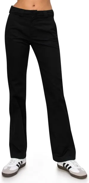 KHAKI & BLUE Women's Work Pants – High Rise Straight Leg Casual Trousers with Pockets