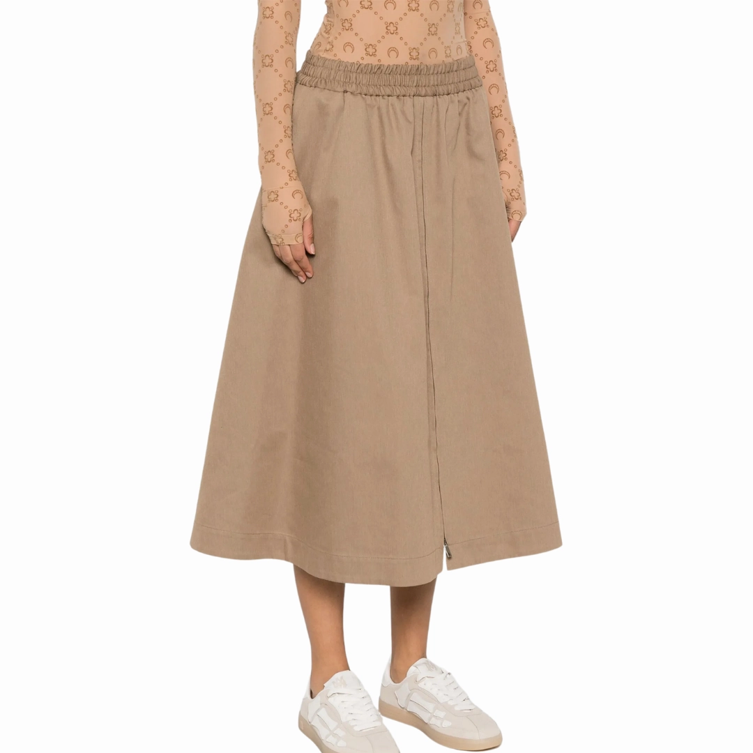 Modern Luxe Formal Event Khaki Circle Skirt