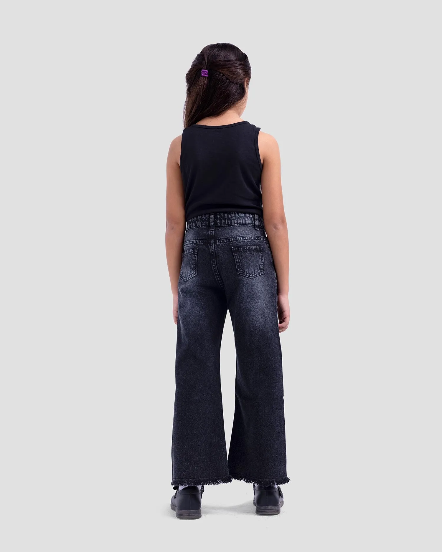 Kids Basic Wide Leg Pants (9073) - Kava