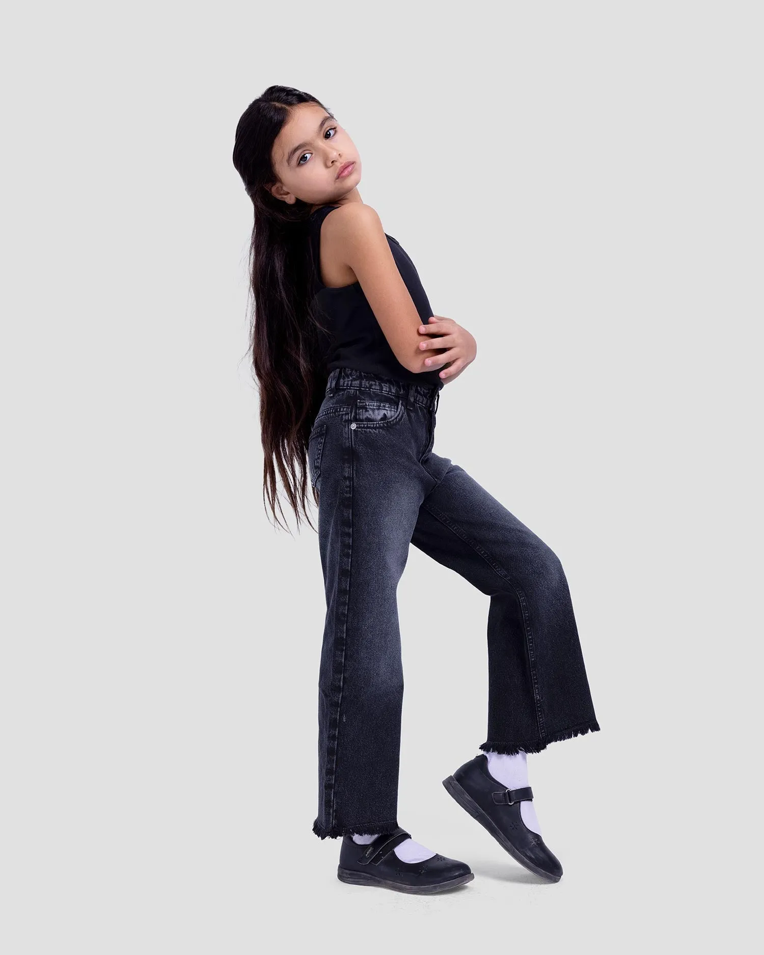 Kids Basic Wide Leg Pants (9073) - Kava