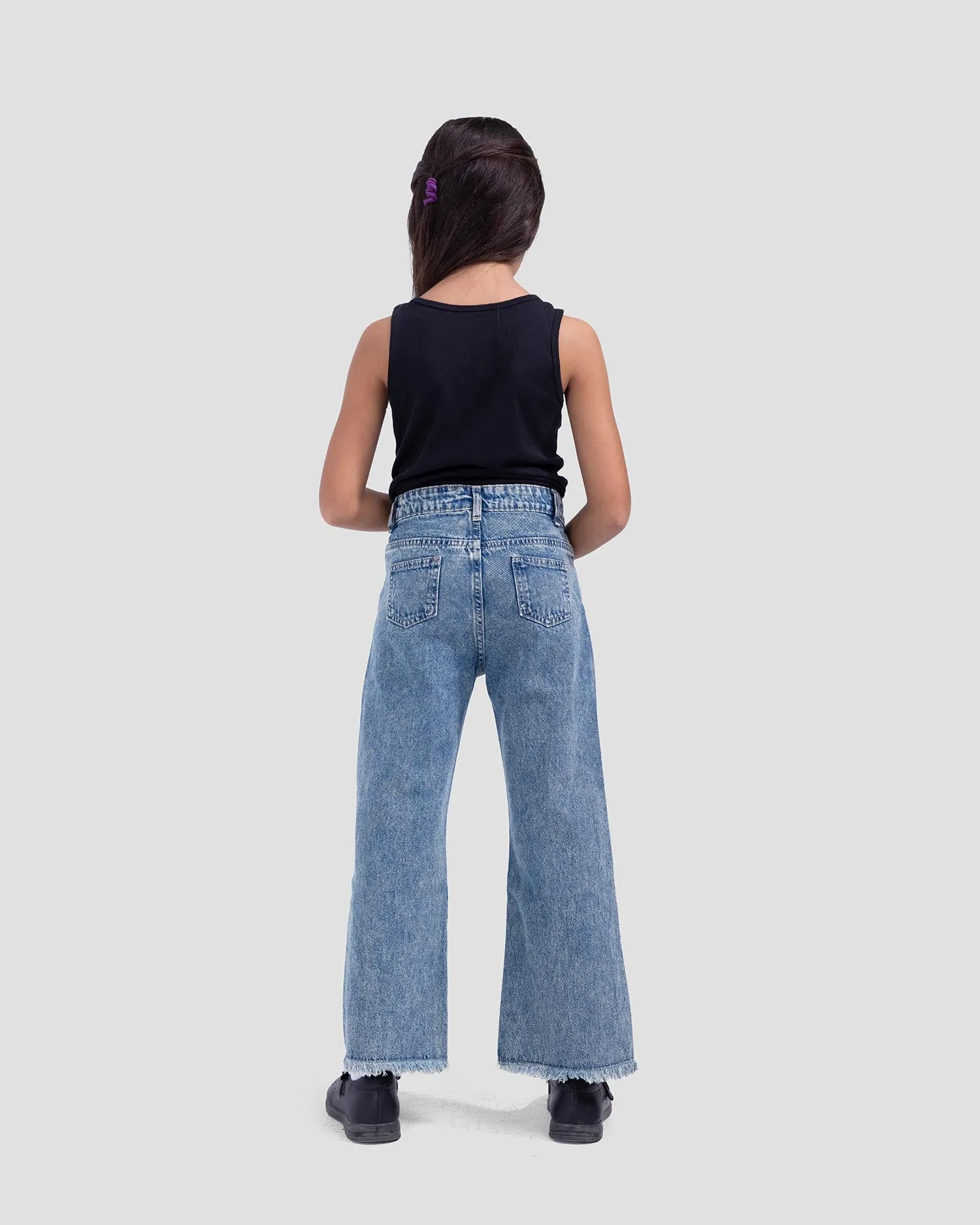 Kids Basic Wide Leg Pants (9073) - Kava