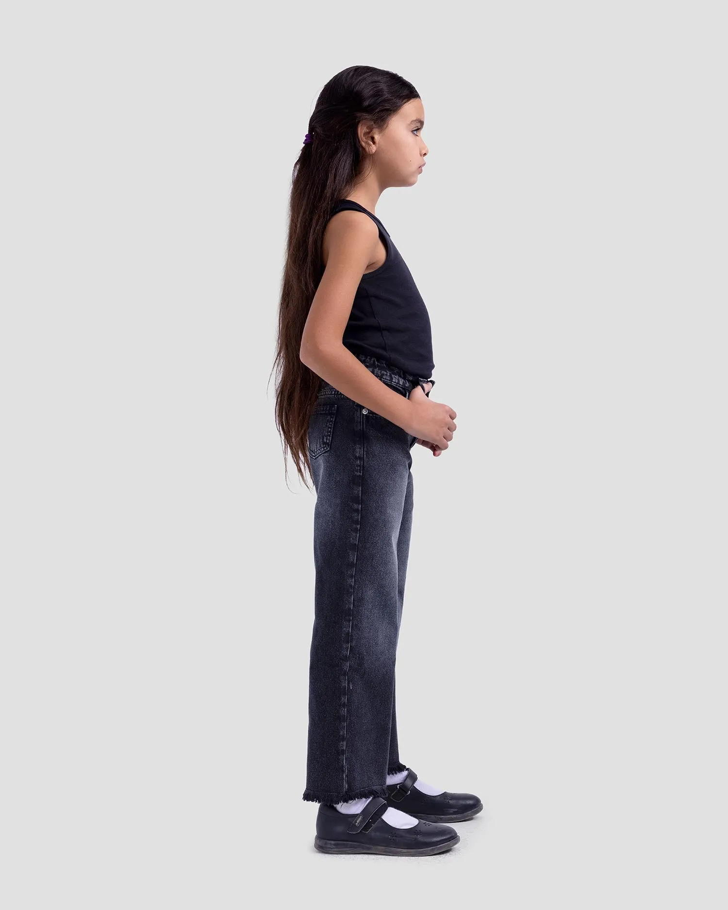 Kids Basic Wide Leg Pants (9073) - Kava