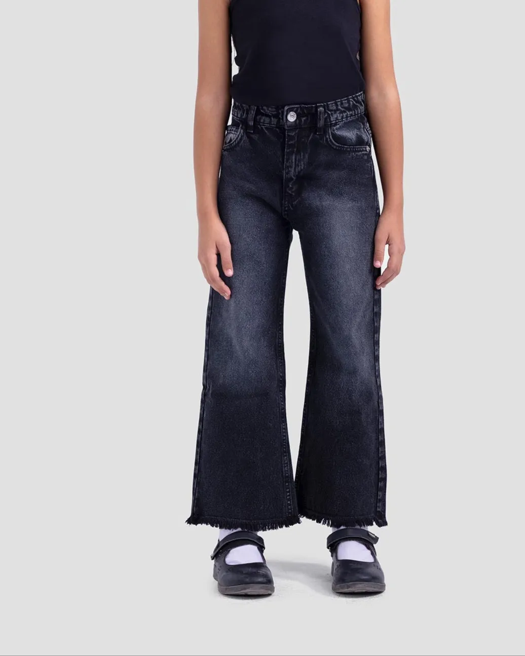 Kids Basic Wide Leg Pants (9073) - Kava
