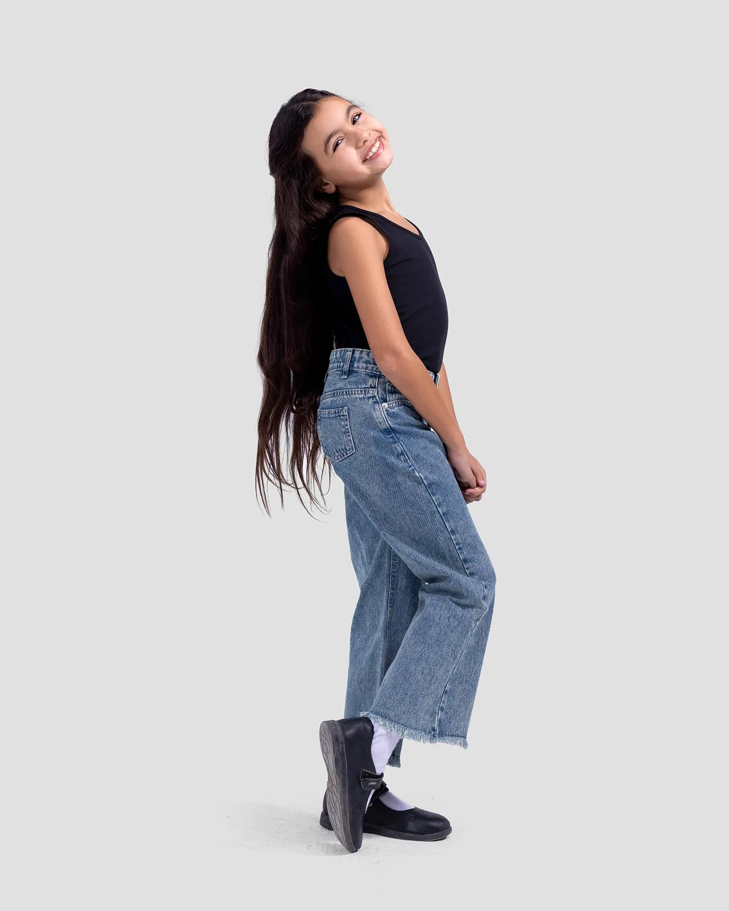 Kids Basic Wide Leg Pants (9073) - Kava