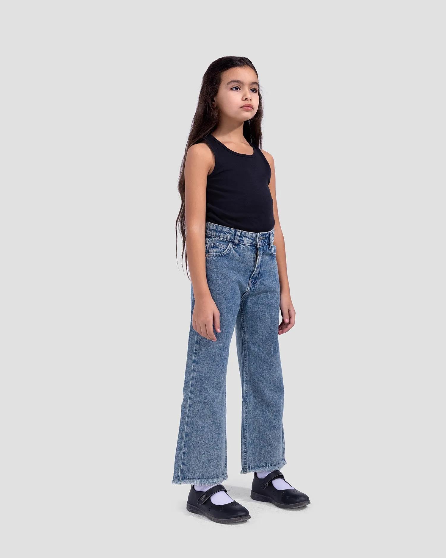 Kids Basic Wide Leg Pants (9073) - Kava