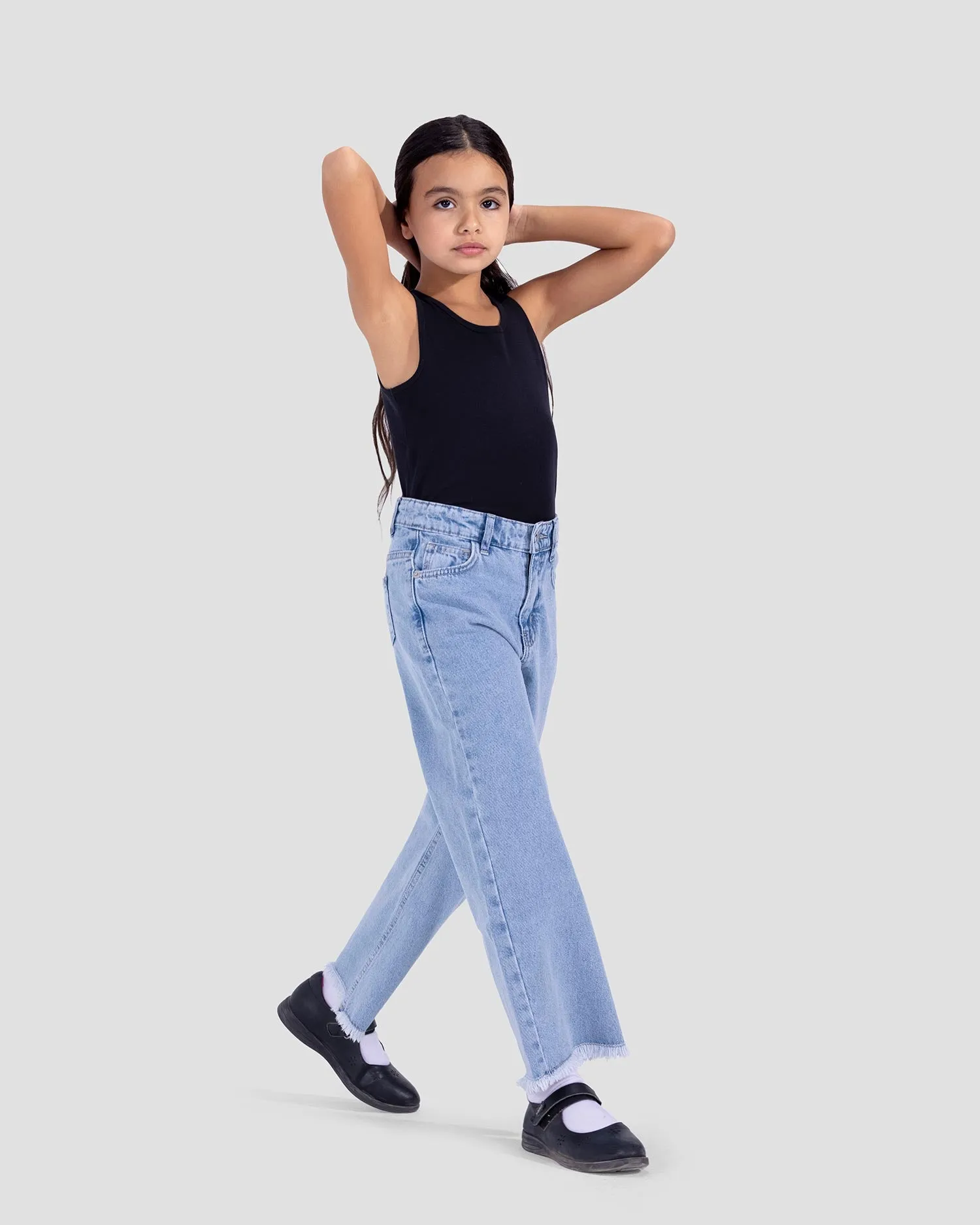 Kids Basic Wide Leg Pants (9073) - Kava