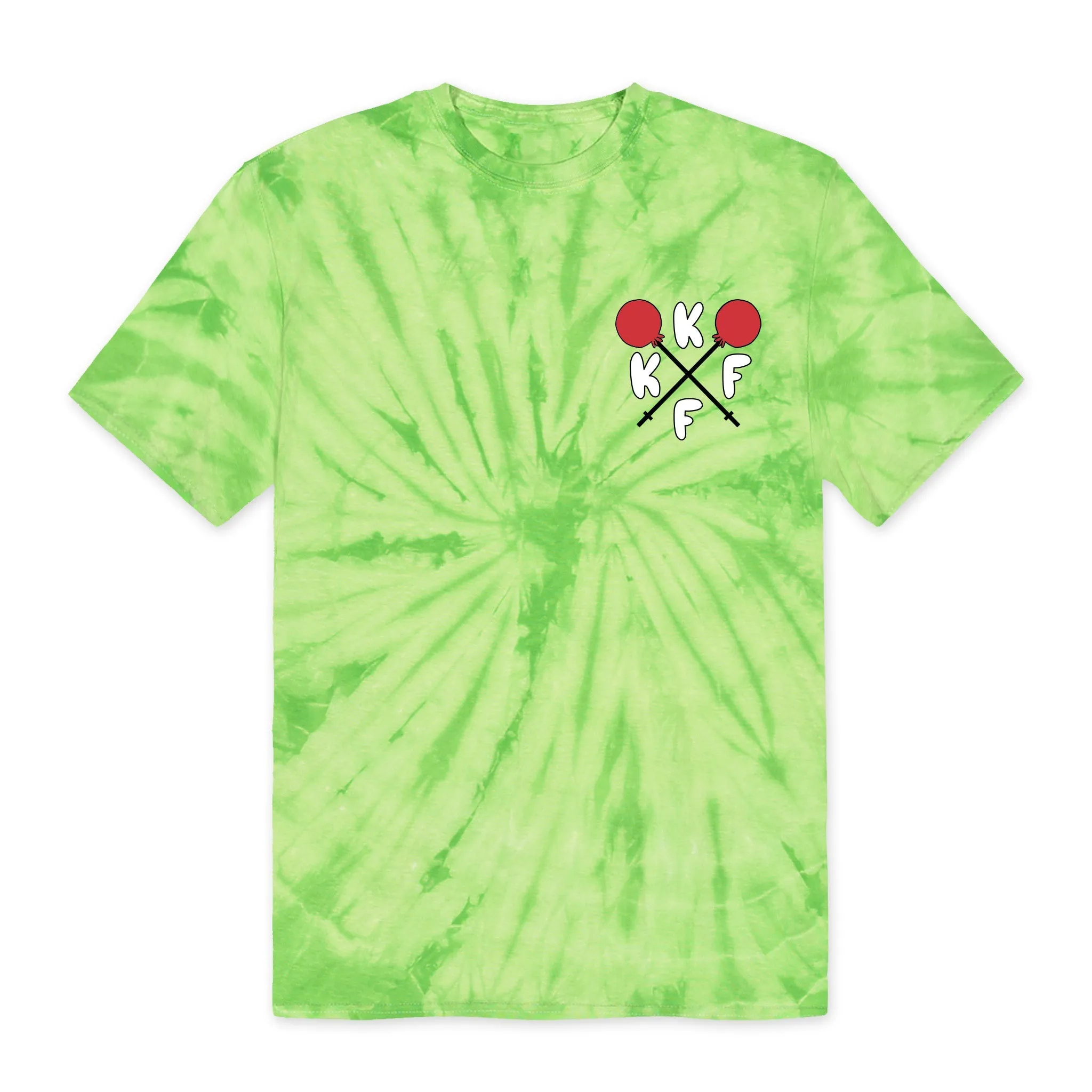 Kinda Fit Kinda Fat How Many Lifts? Tee (Lime Tie-dye)