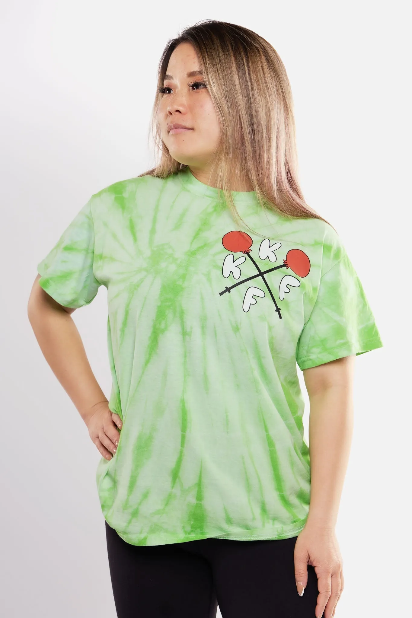 Kinda Fit Kinda Fat How Many Lifts? Tee (Lime Tie-dye)