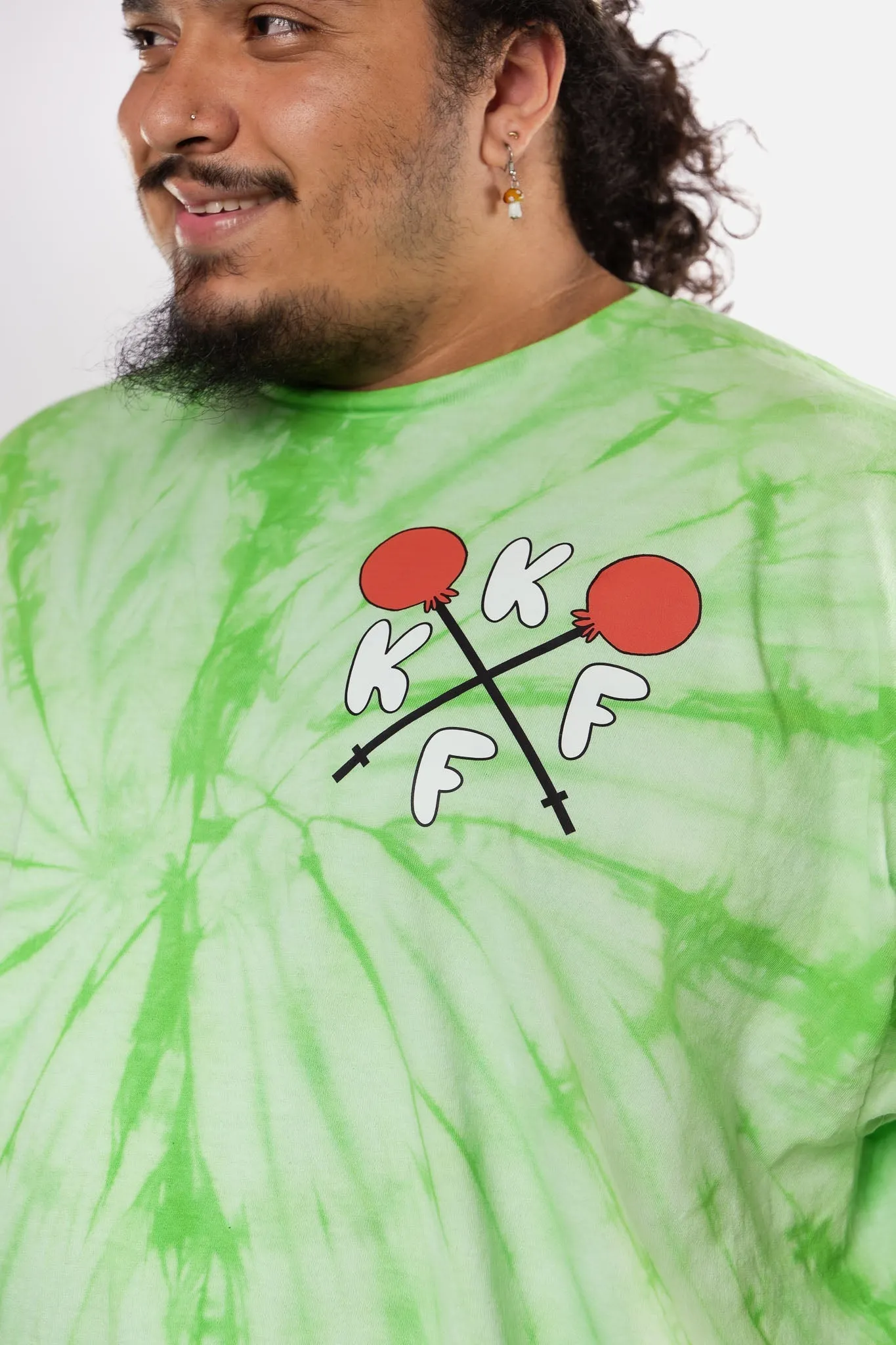 Kinda Fit Kinda Fat How Many Lifts? Tee (Lime Tie-dye)