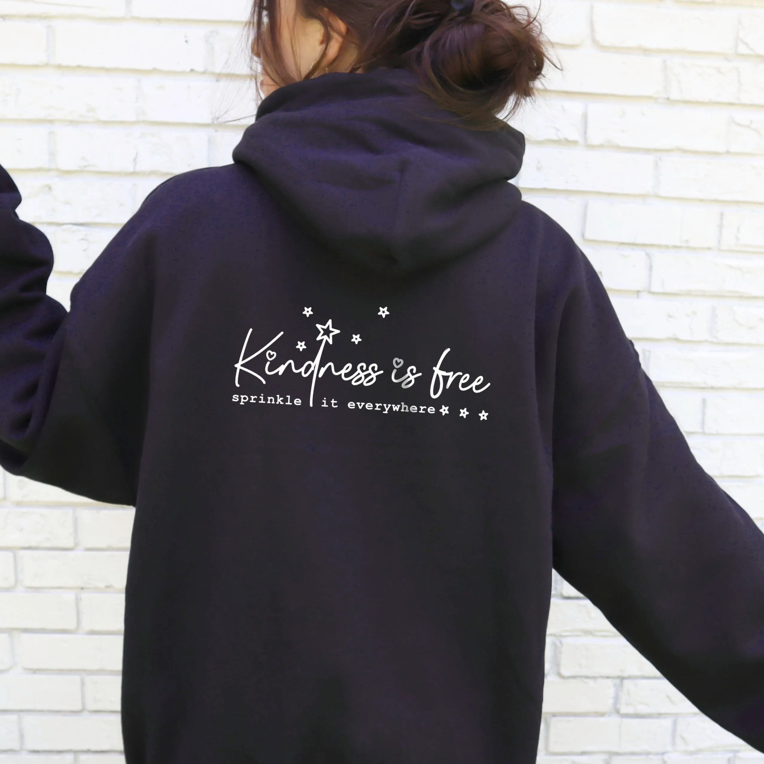 Kindness is Free Navy Hooded Sweatshirt