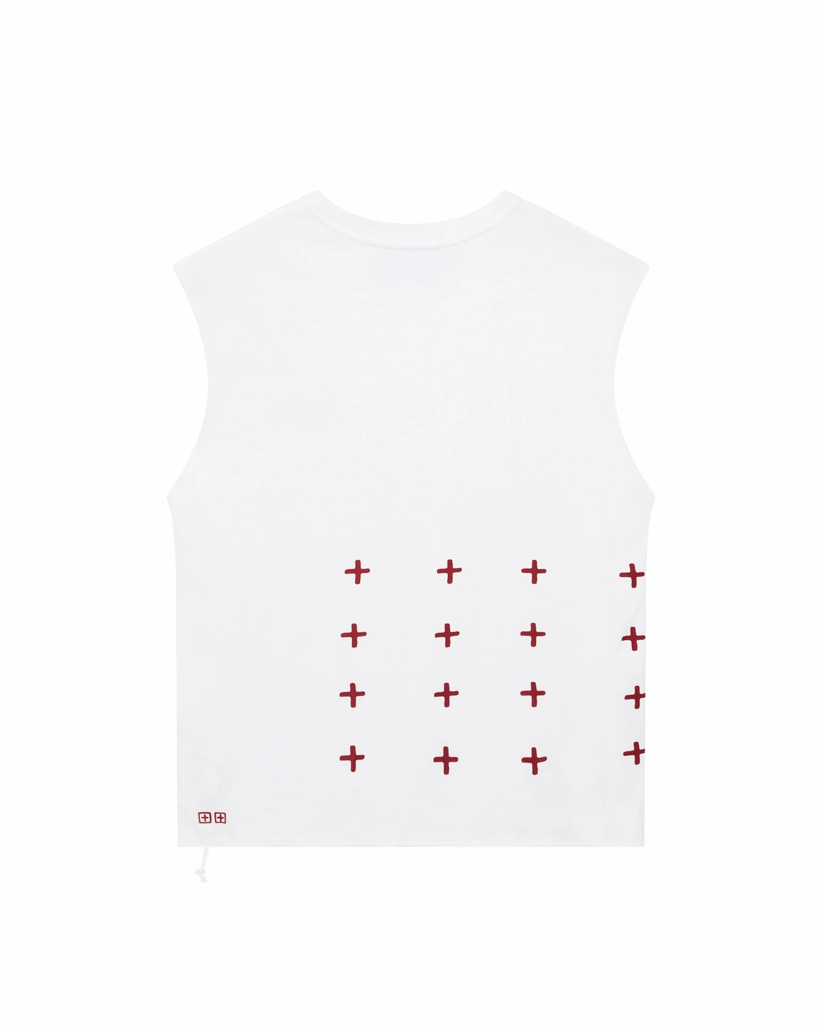 KINGDOM CUT OFF BIGGIE TEE WHITE Moisture wicking Elegant and Relaxed