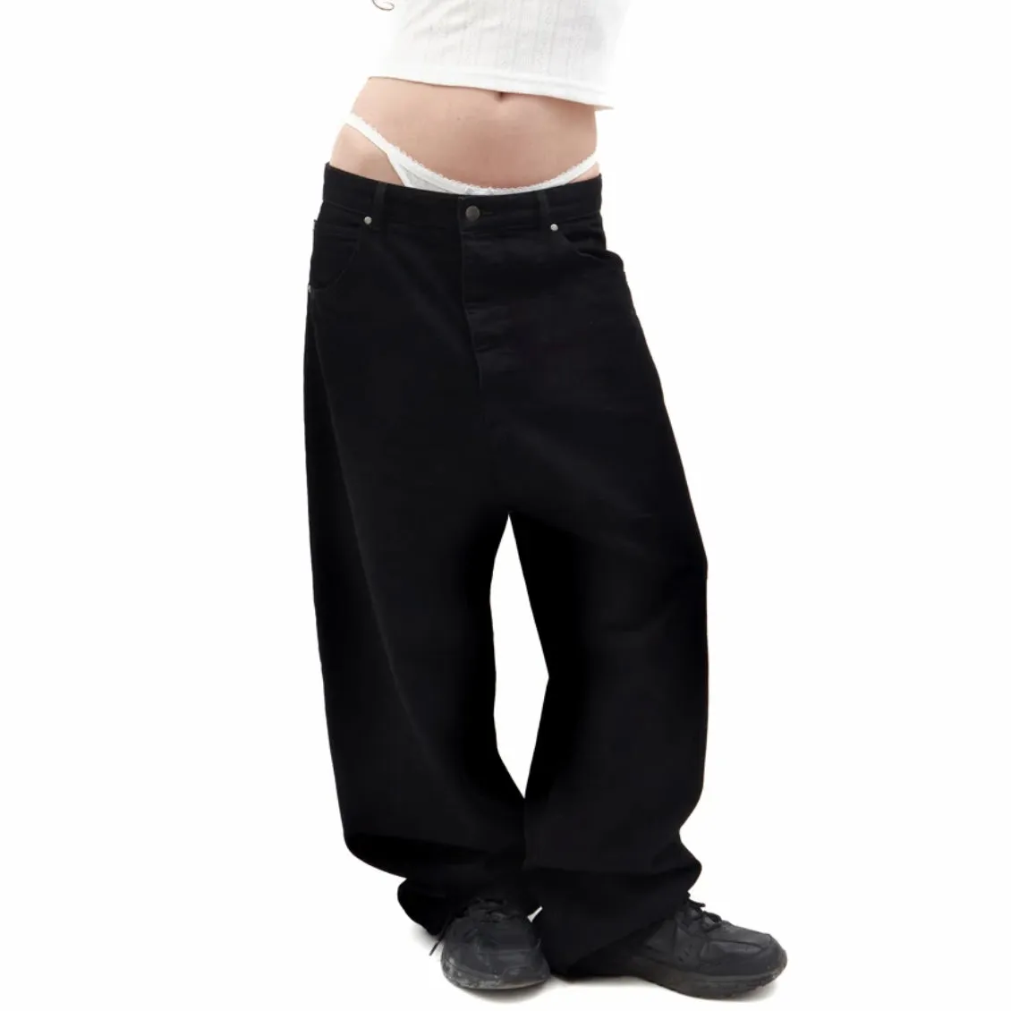 KIOME Star Detailed Wide Leg Denim Jeans