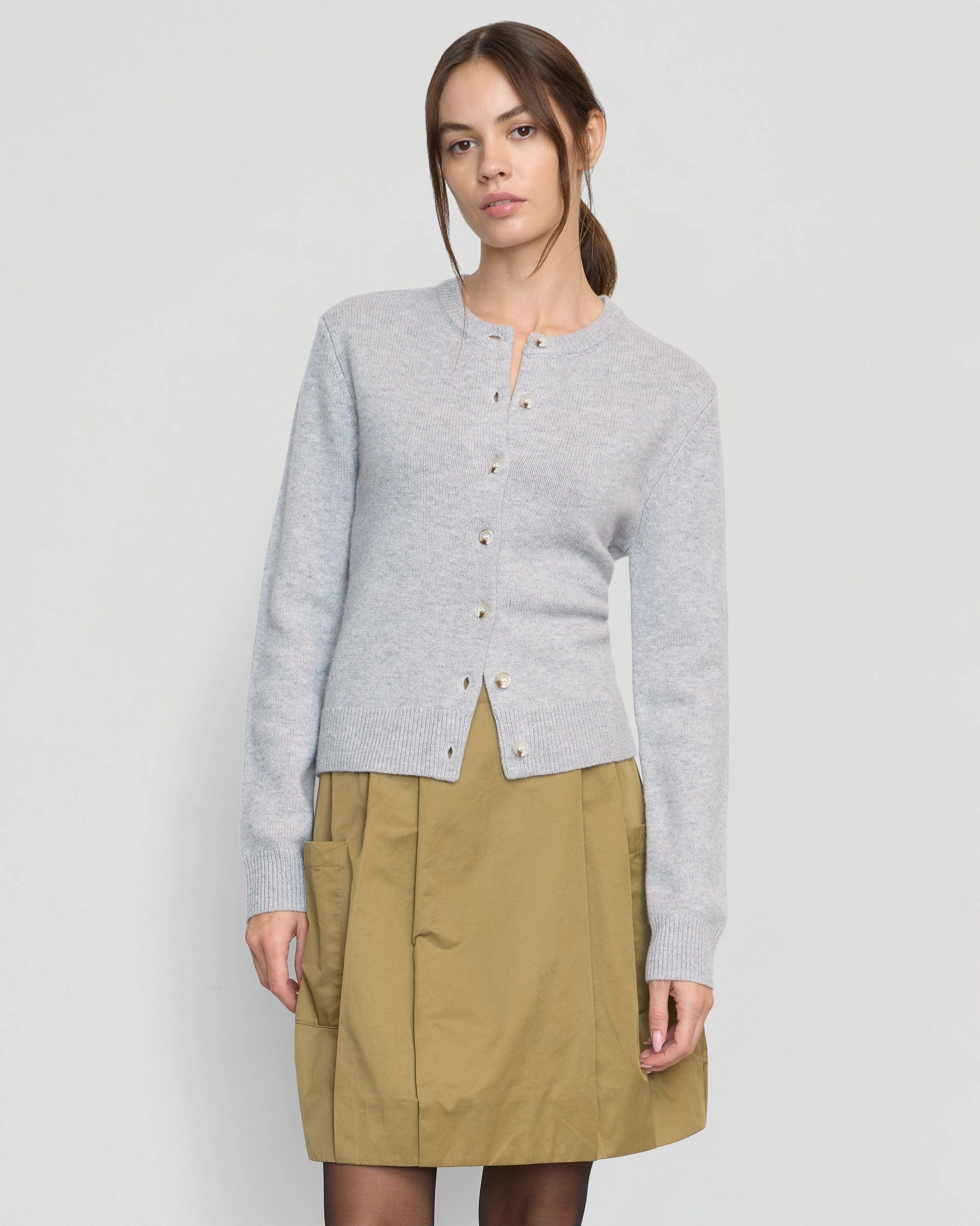 Colorfast Dye Method Performance Fit Wear Kiran Wool-Cashmere Cardigan