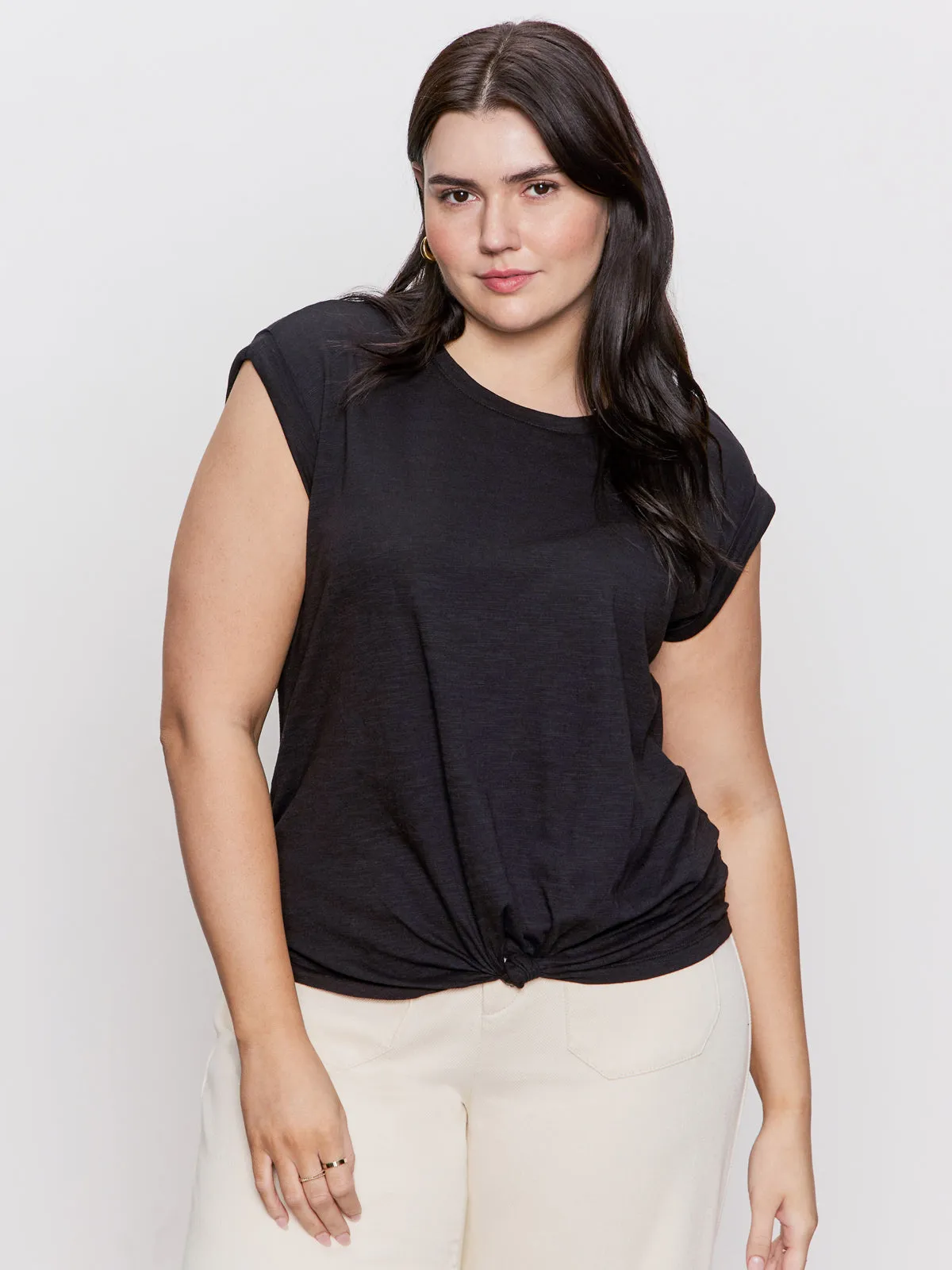Knotted Muscle Tee Black Extended Sizing Light Style Trend Formal Style