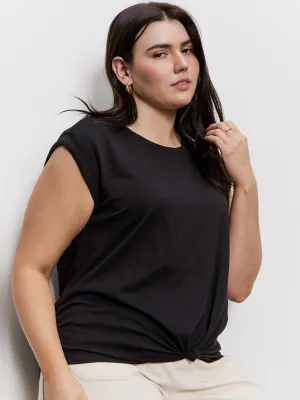 ComfortOptimizedConstruction Knotted Muscle Tee Black Extended Sizing