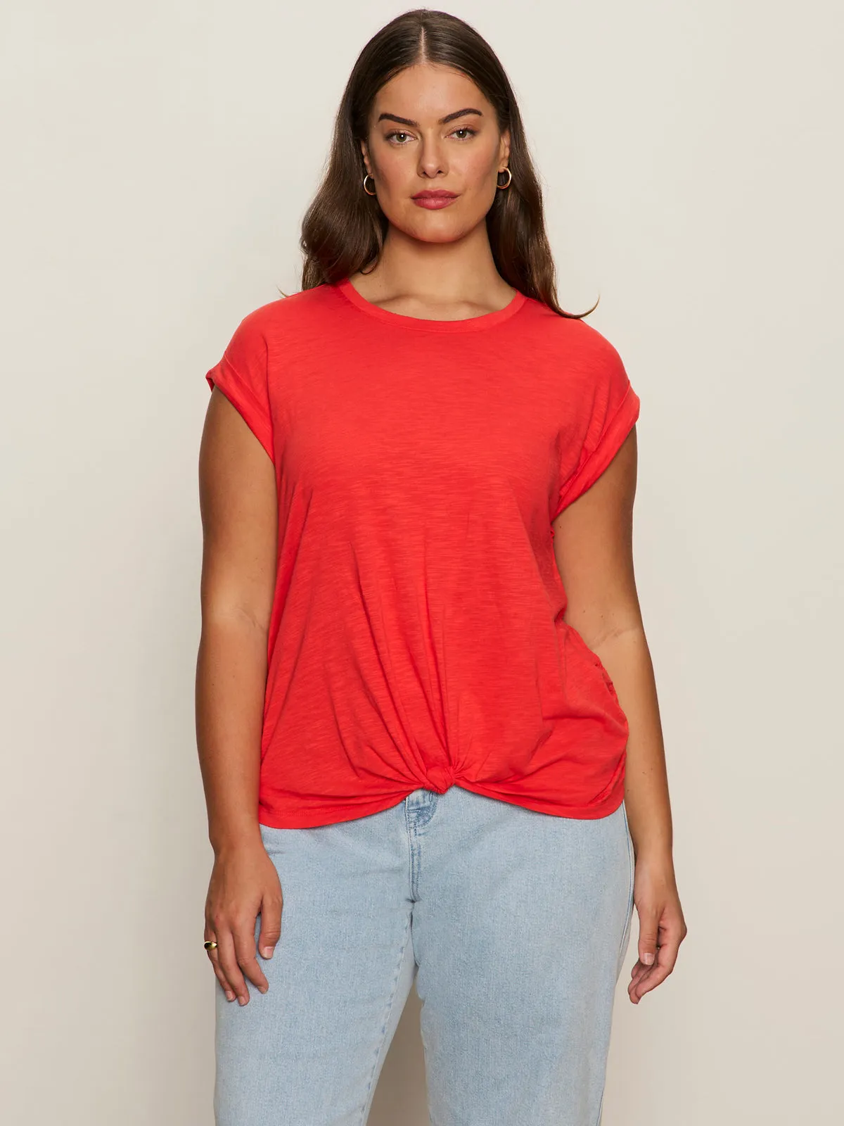 Knotted Muscle Tee Cayenne Extended Sizing Sporty Stretch Fit Comfort Wearable