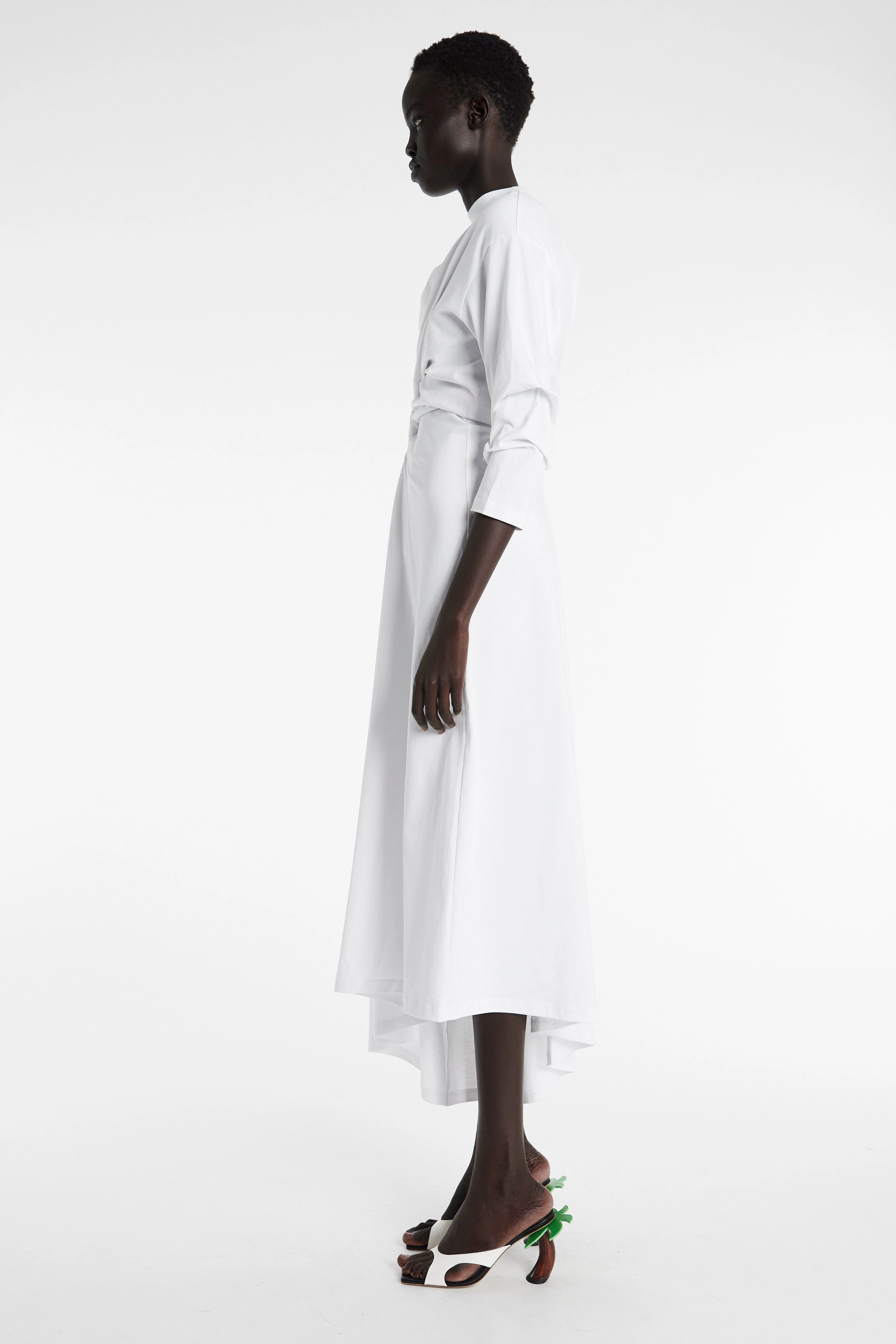 UV protection coating Knotted Jersey Dress White