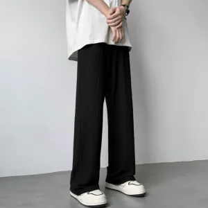 [Korean Style] 2 Colors Pleated Oversize Ice Silk Pants