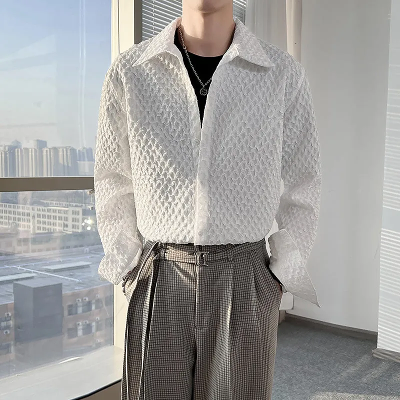 [Korean Style] Black/White Plaid Shirt Jacket