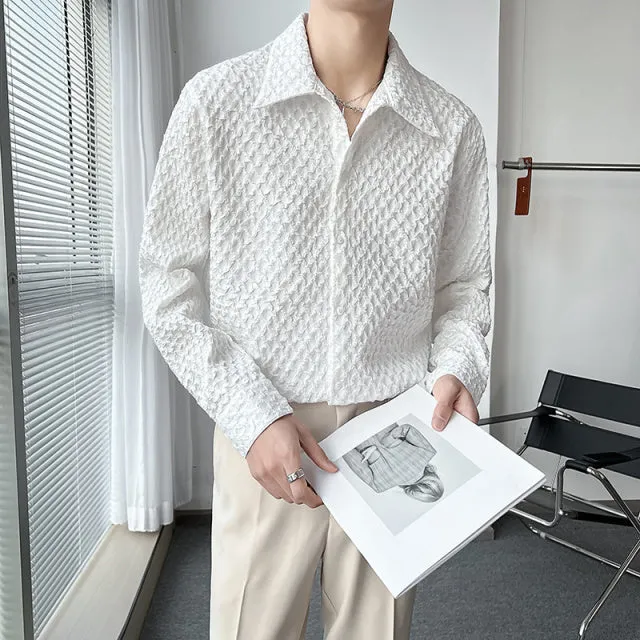 [Korean Style] Black/White Plaid Shirt Jacket