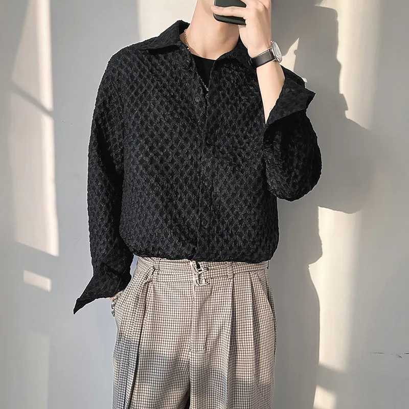 [Korean Style] Black/White Plaid Shirt Jacket