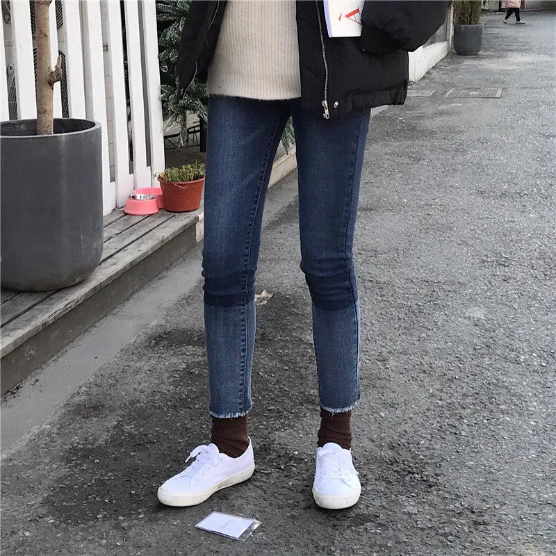 [Korean Style] Borovea Cropped Sknny Jeans