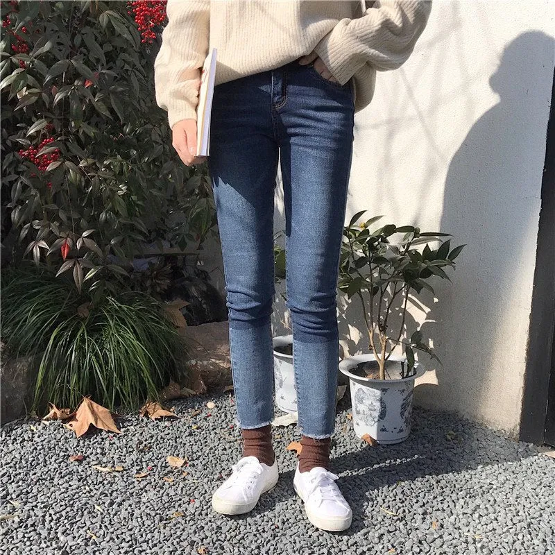 [Korean Style] Borovea Cropped Sknny Jeans