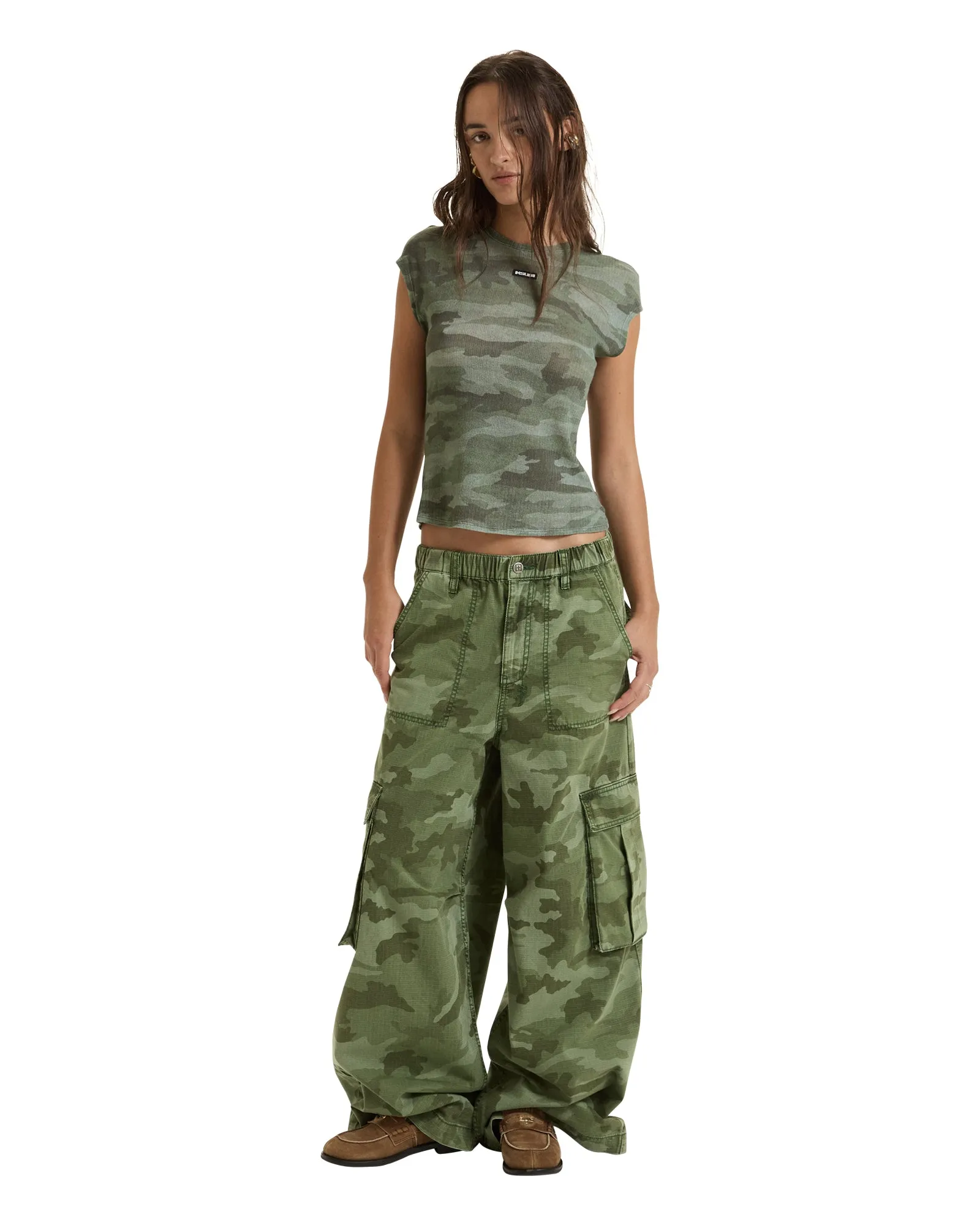 KSUPER CARGO PANT HASH CAMO Night Out Rainy Day Classic Fit Design