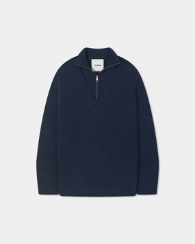 Stay Soft Stretchable Cuffs Kylen - Contrast Brushed Merino Sweater - Navy