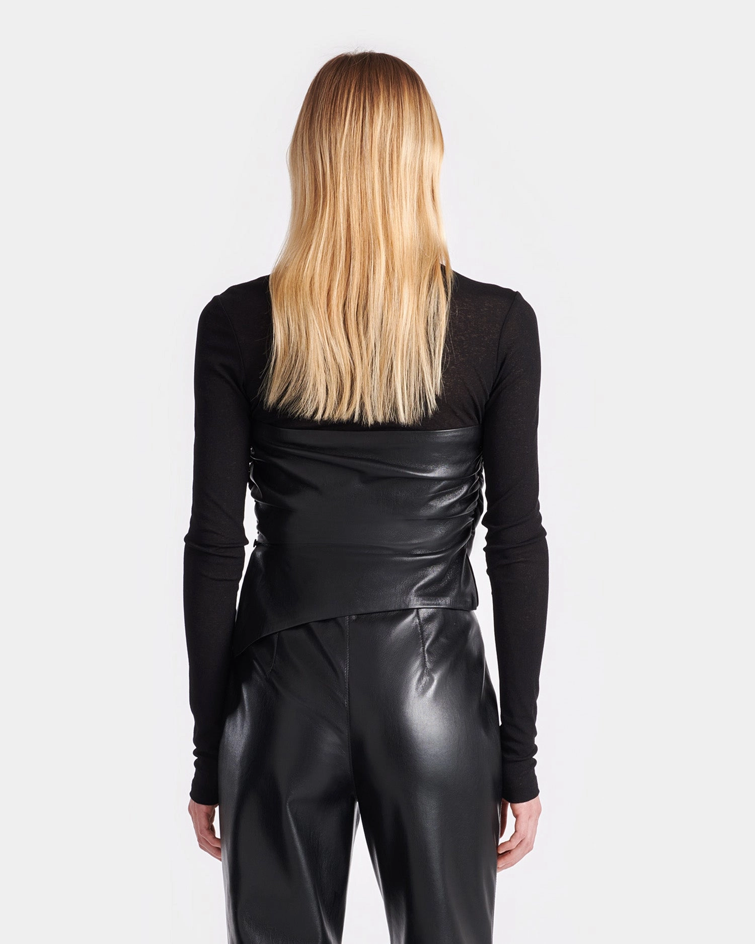 Lightweight Thermal Kynlee - Mesh Jersey And Okobor? Alt-Leather Top - Black