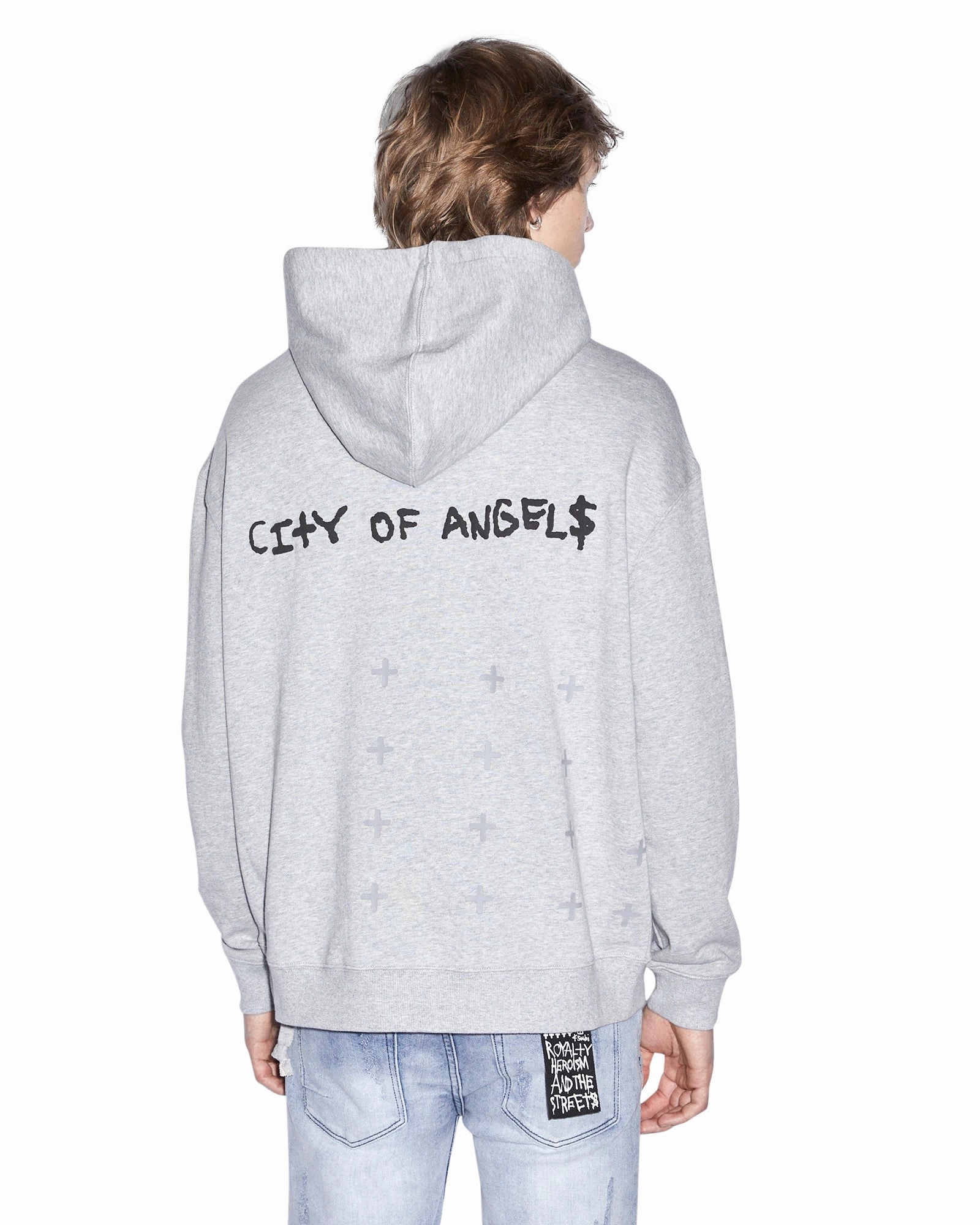 LA 4X4 BIGGIE HOODIE GREY MARLE Hypoallergenic Textile HighNeckline