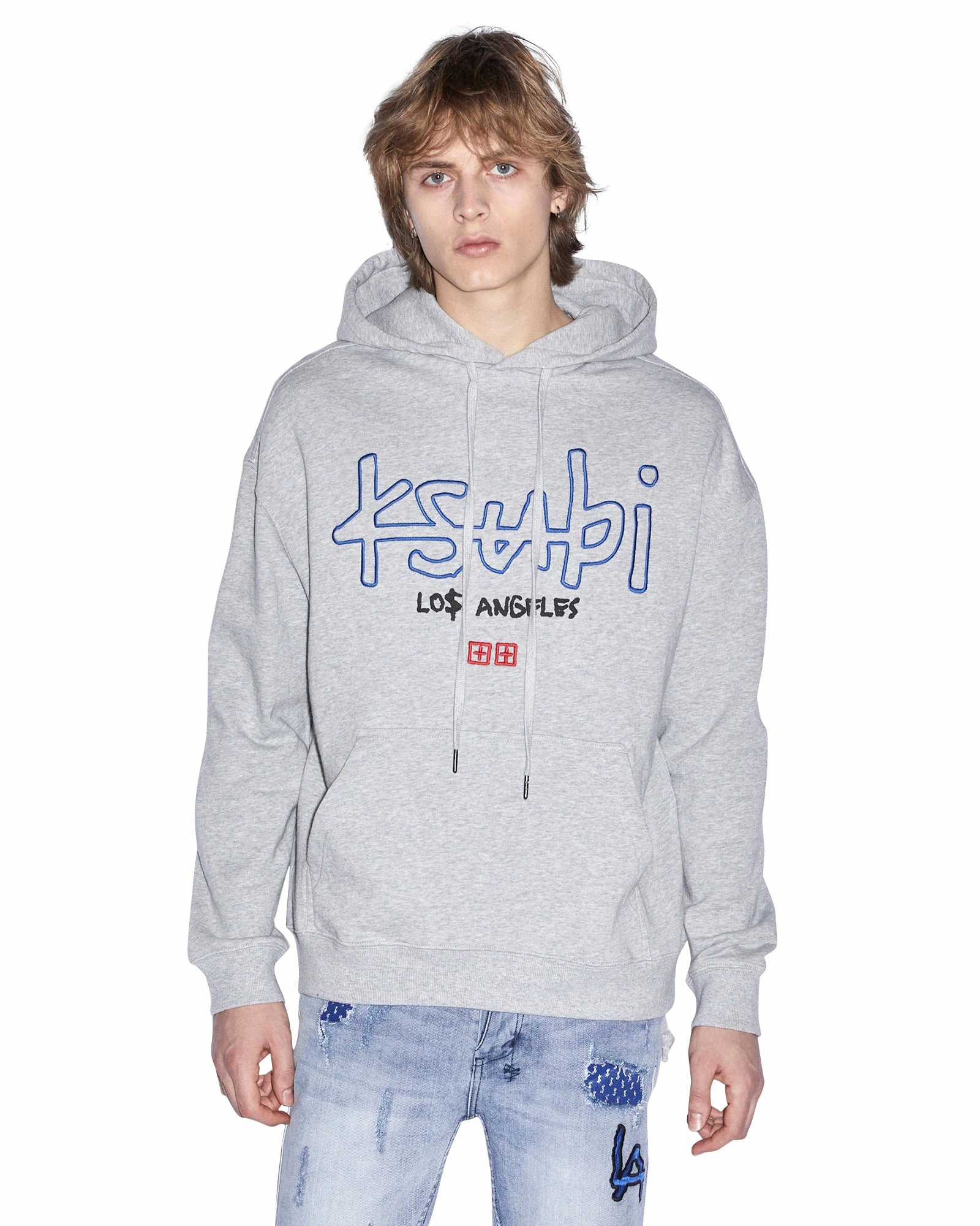 LA 4X4 BIGGIE HOODIE GREY MARLE ConvertibleCollarSystem