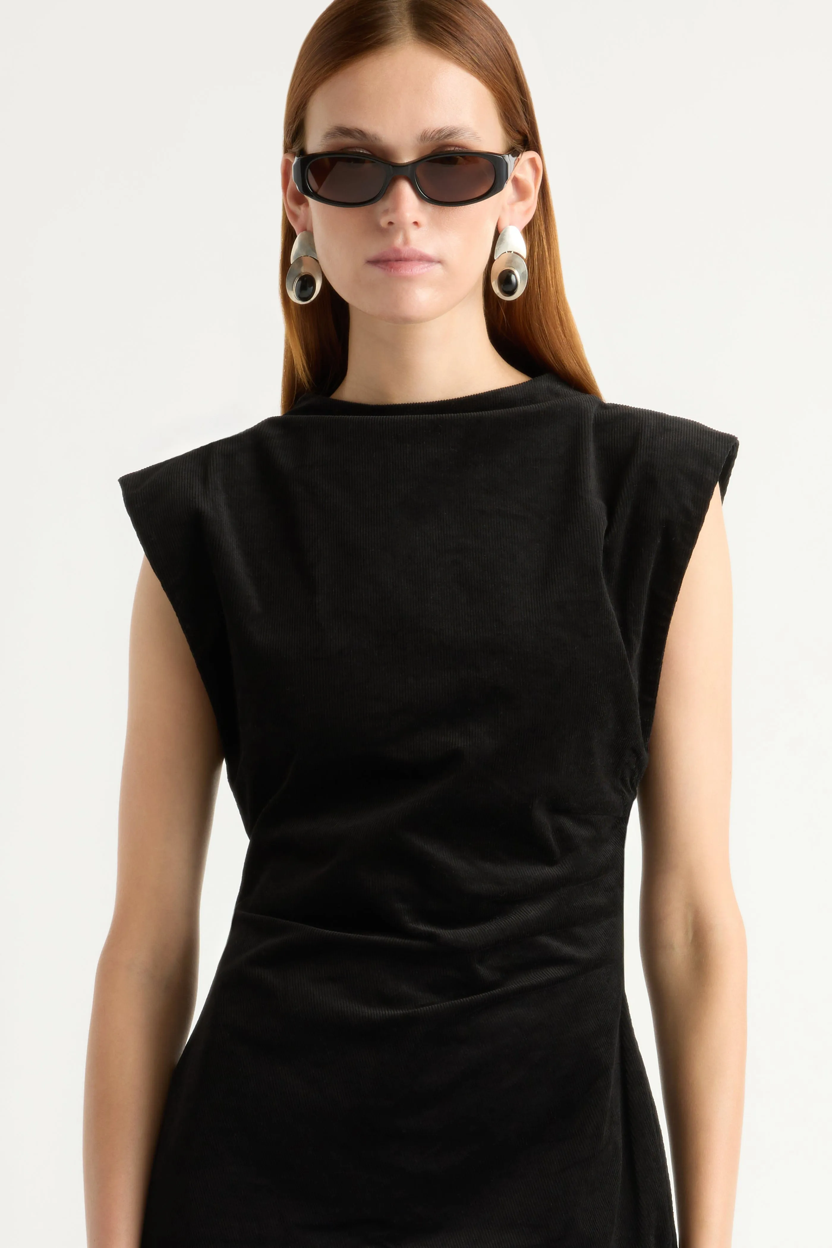 Cambria Structured Corduroy Dress Quick Layer Refined Line